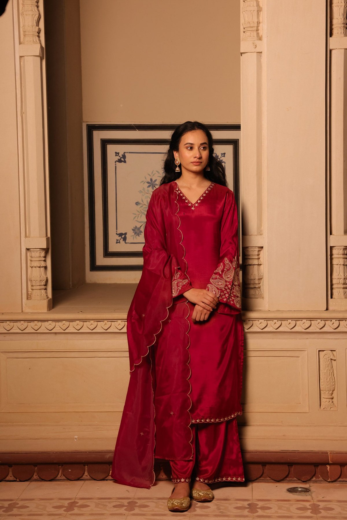 Maroon Siara kurta set