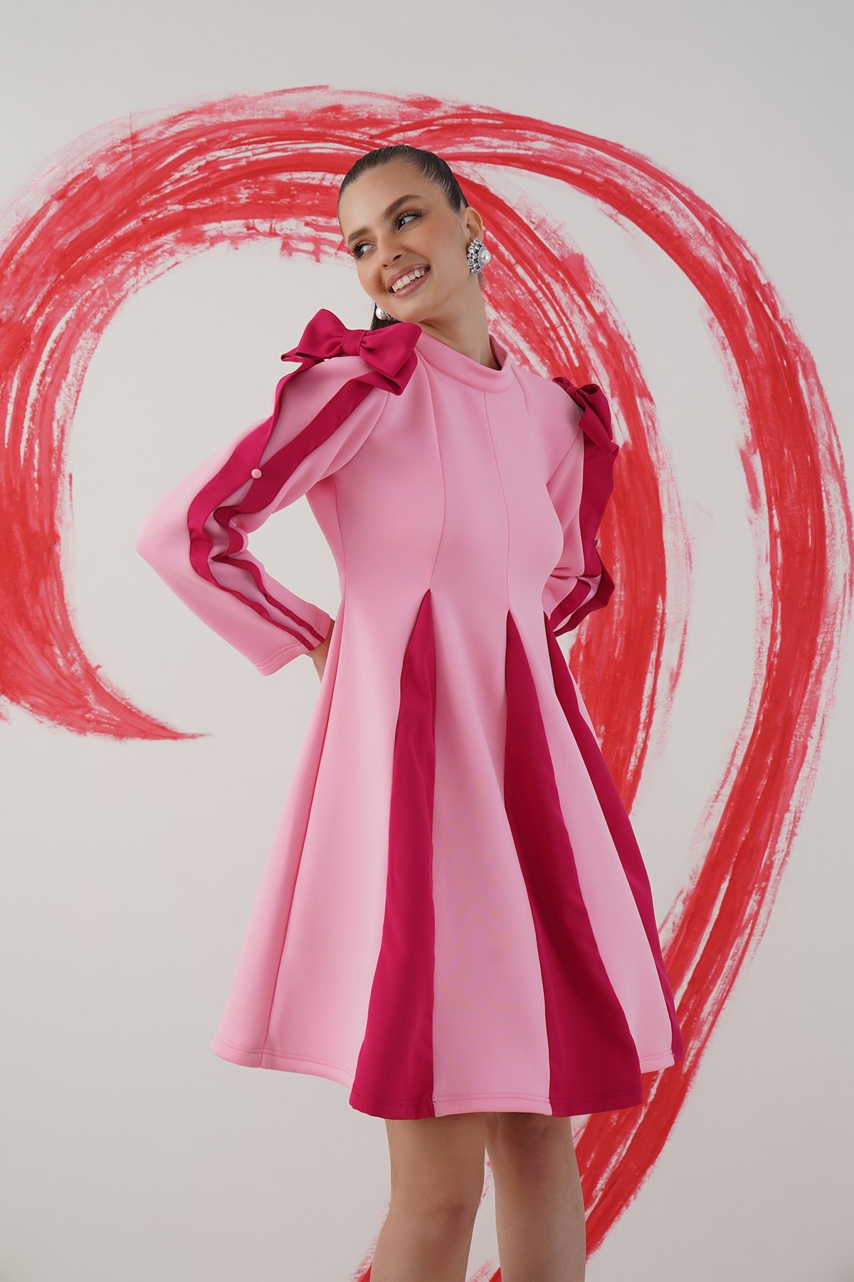 Merci Dress - Pink And Baby Pink