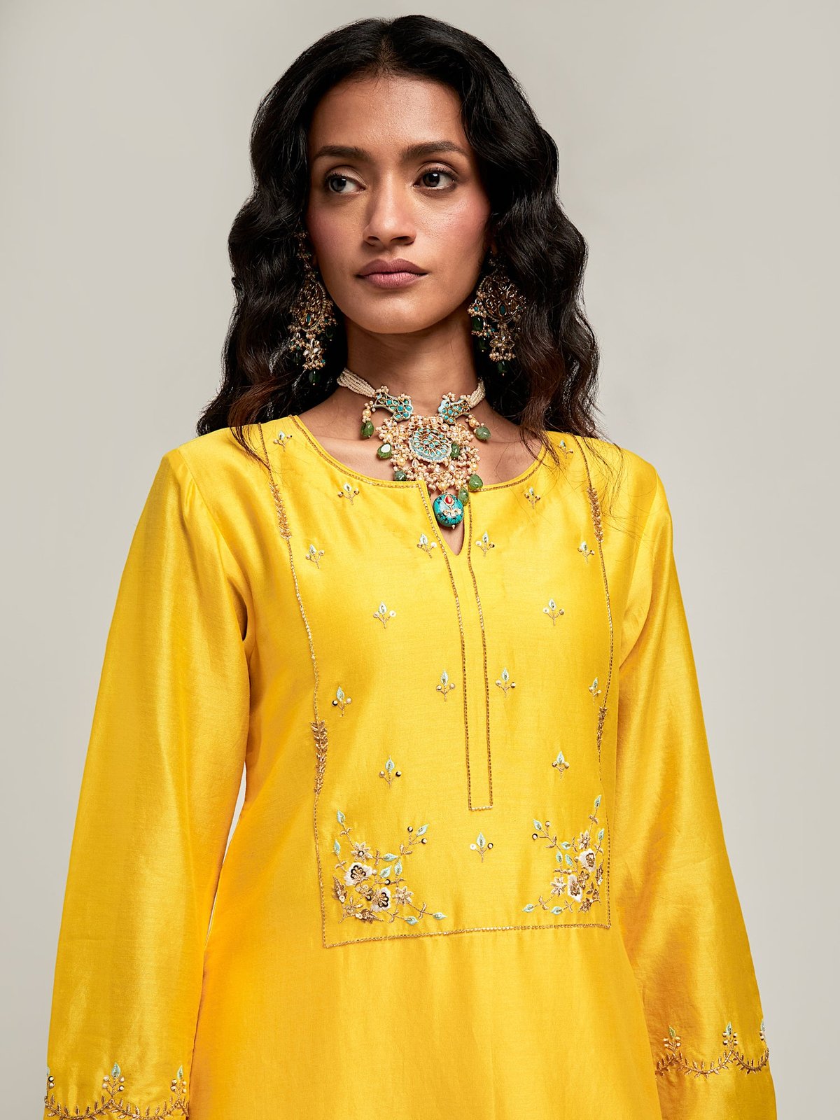 Embroidered Yoke Kurta