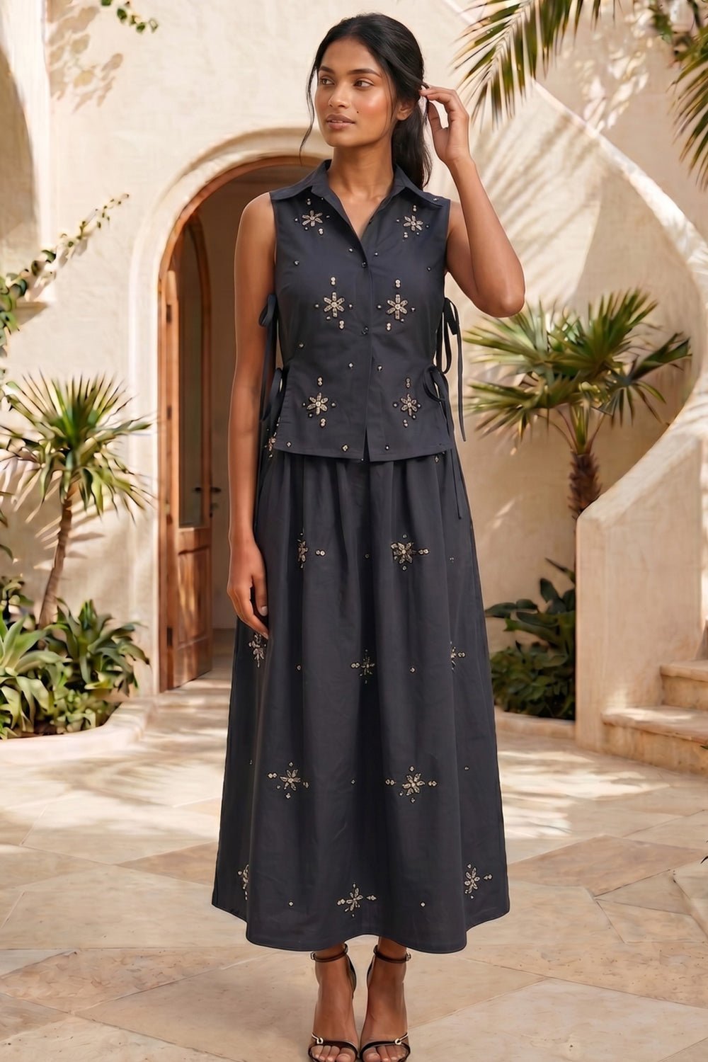 Embellished Sleeveless Co-Ord Set