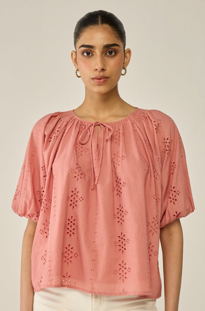 Pink Schiffly Top