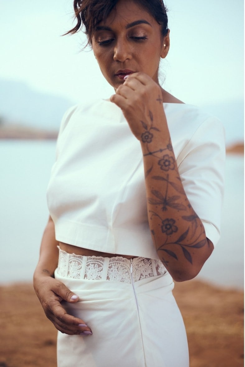Ivory White Boxy Top and Midi Pencil Skirt Co-ord Set