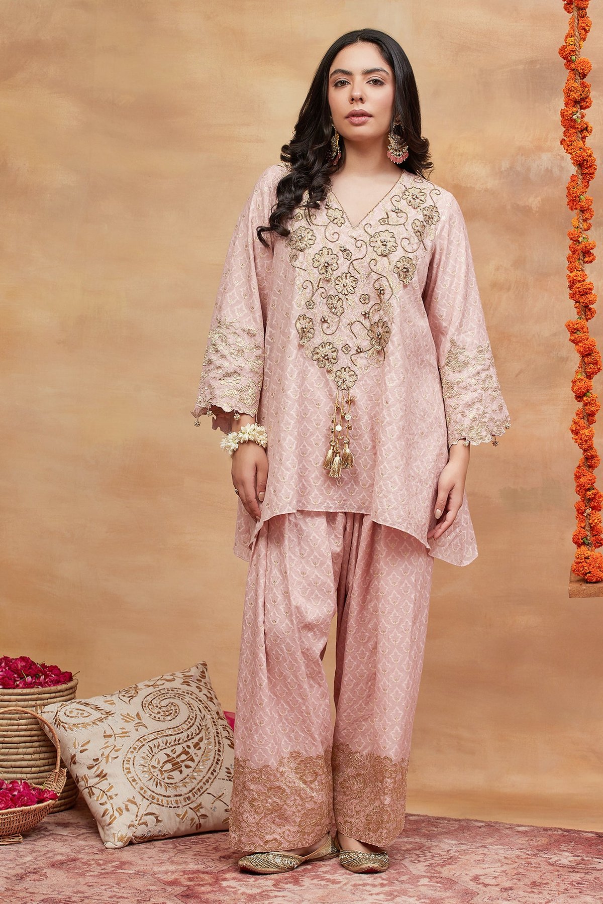 Manikarnika Sindoor Hand Embroidered Banarsi