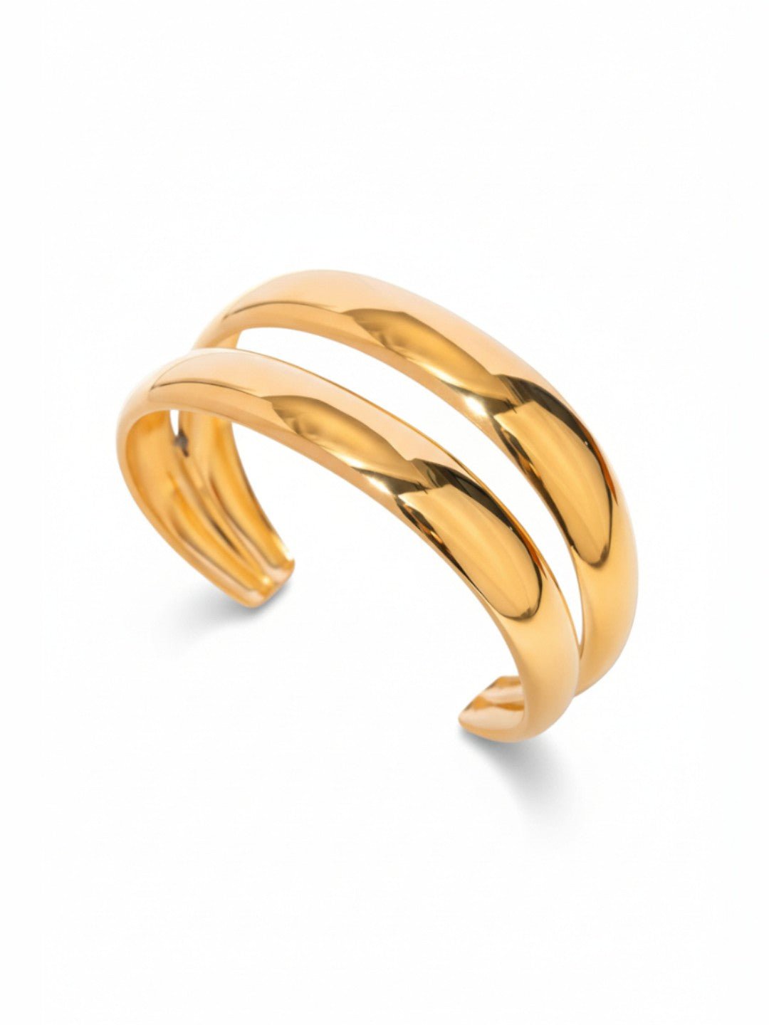 Chic 18K Gold Plated Double Layer Glossy