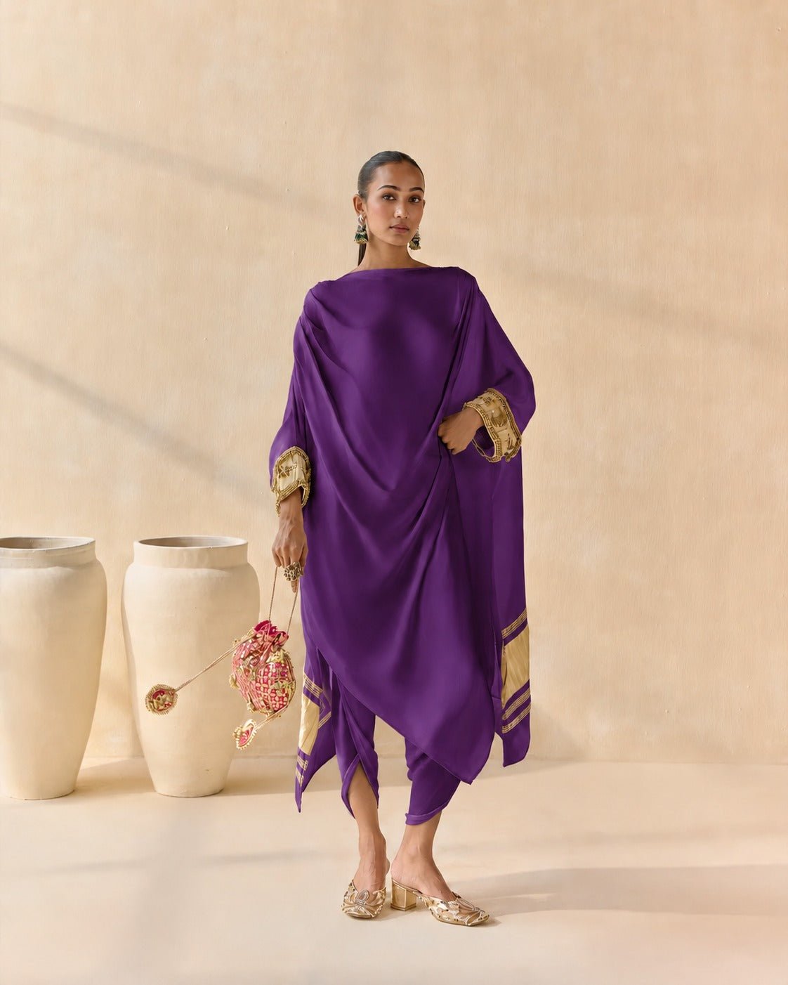Noor Shwet Draped Set Co-ord Set