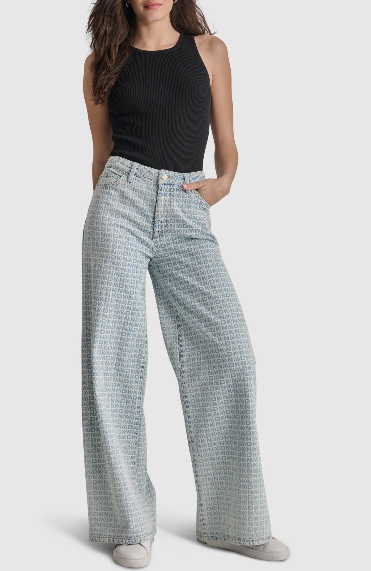 Slim Straight Allover Signature Logo Jeans