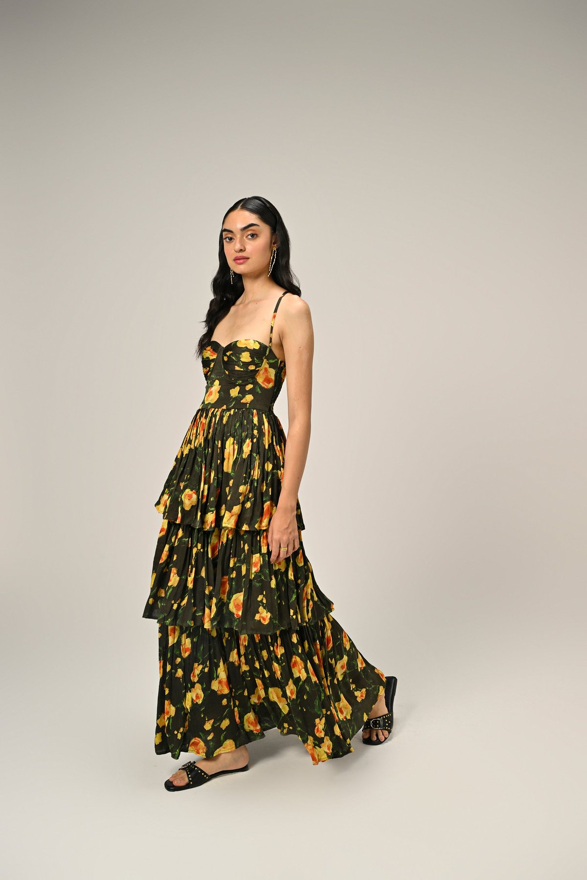 Golden Poppy Tiered Dress