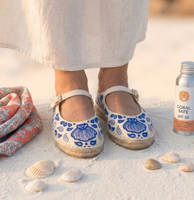 Coral Haze Mary Janes Blue