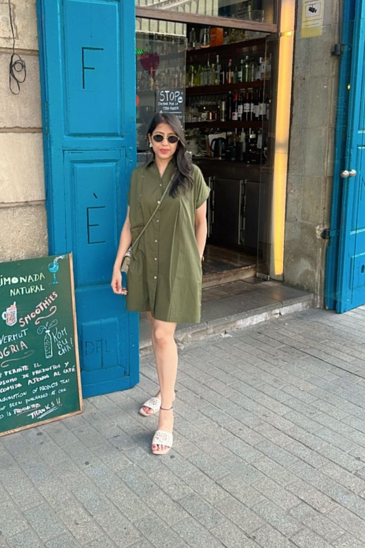 Green Backpackers dress