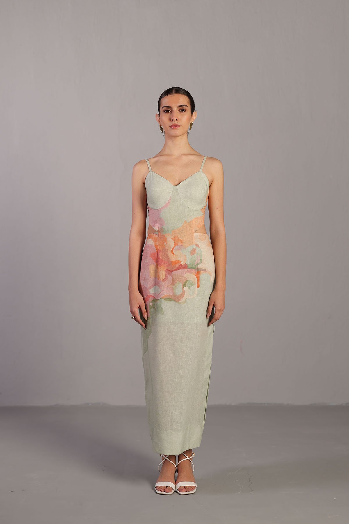 Diffuse Soft Pink & Green Dress