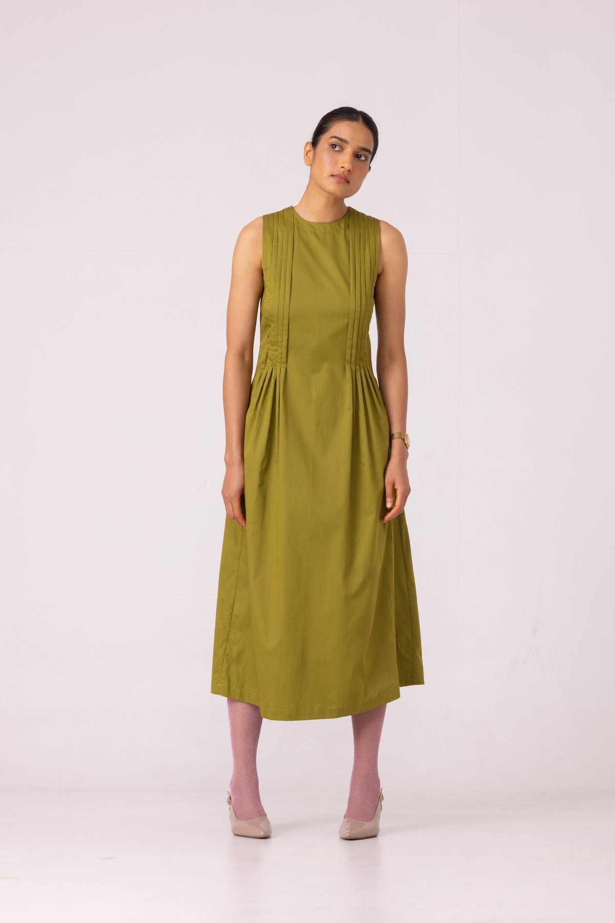 Indika Pleated Midi Dress