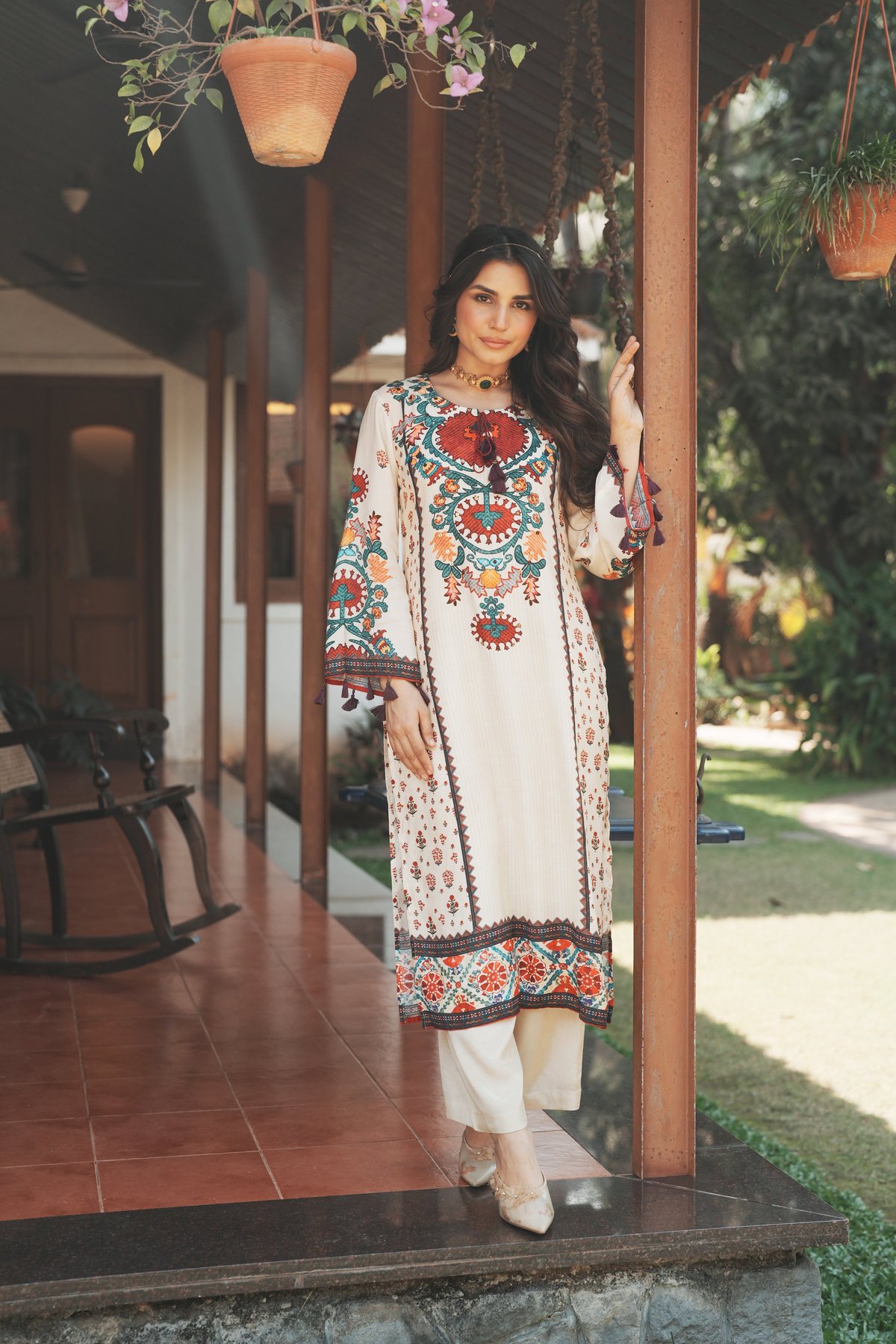Rang Mahal Off White Muslin Kurta Set