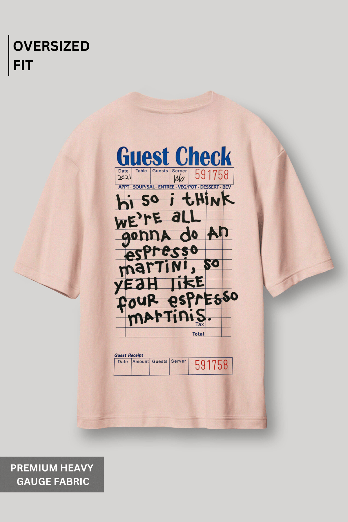 Guest Check List Oversized T-Shirt