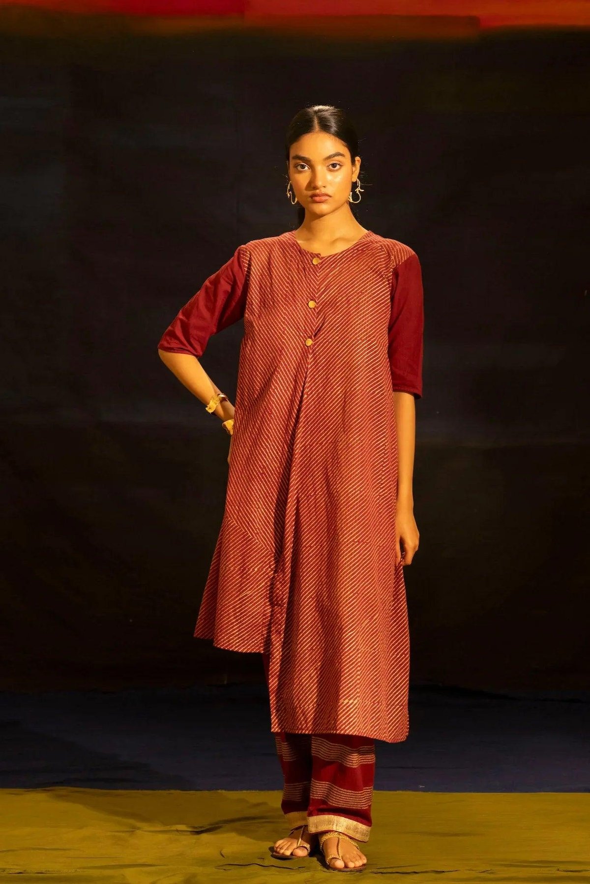 Illume Ray Maroon Kurta Set (Set of 2)