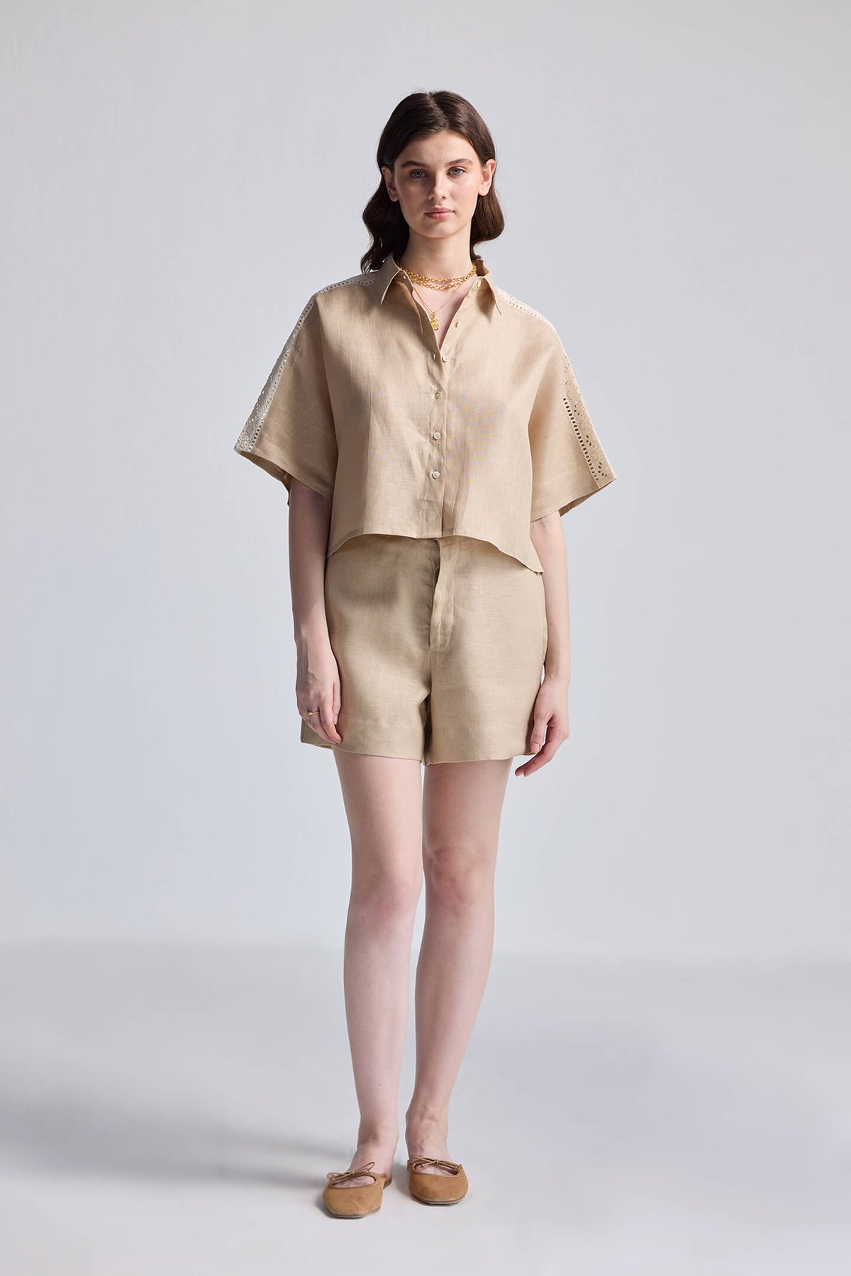 Oversized Boxy Shirt with Lace