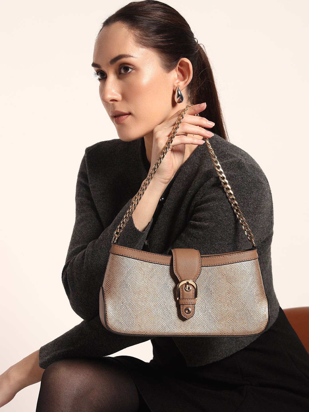 Luna Sling - Gold and Tan