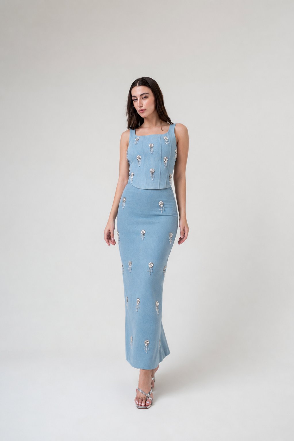 Cascade Crystal Denim Co-ord Set