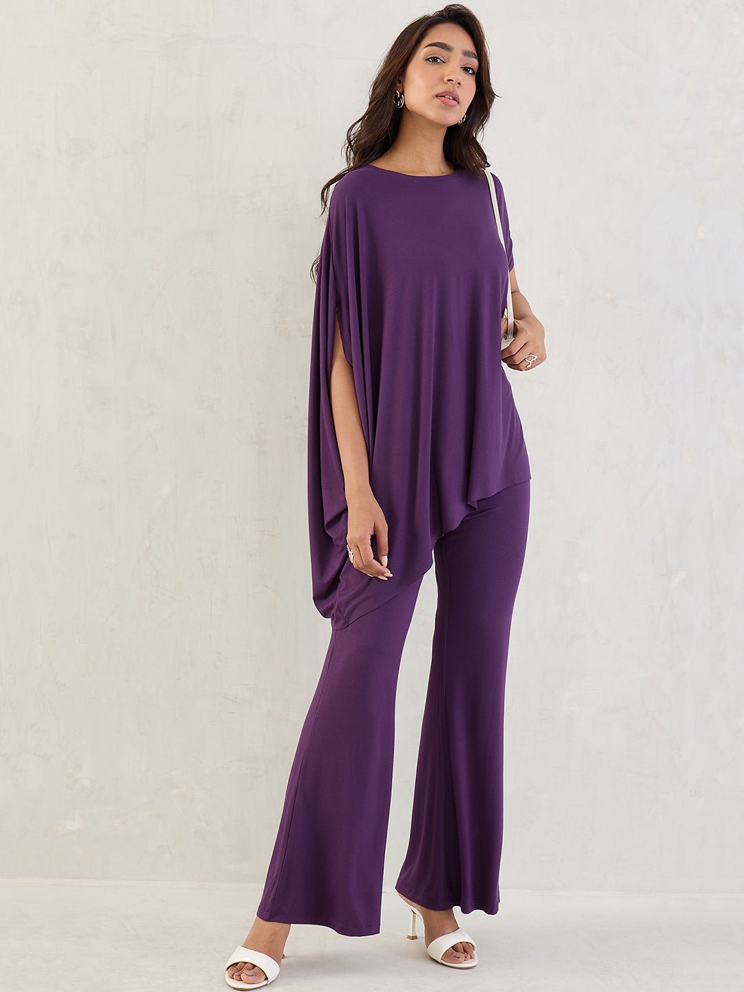 UltraSoft Bamboo Deep Purple Flared Pants