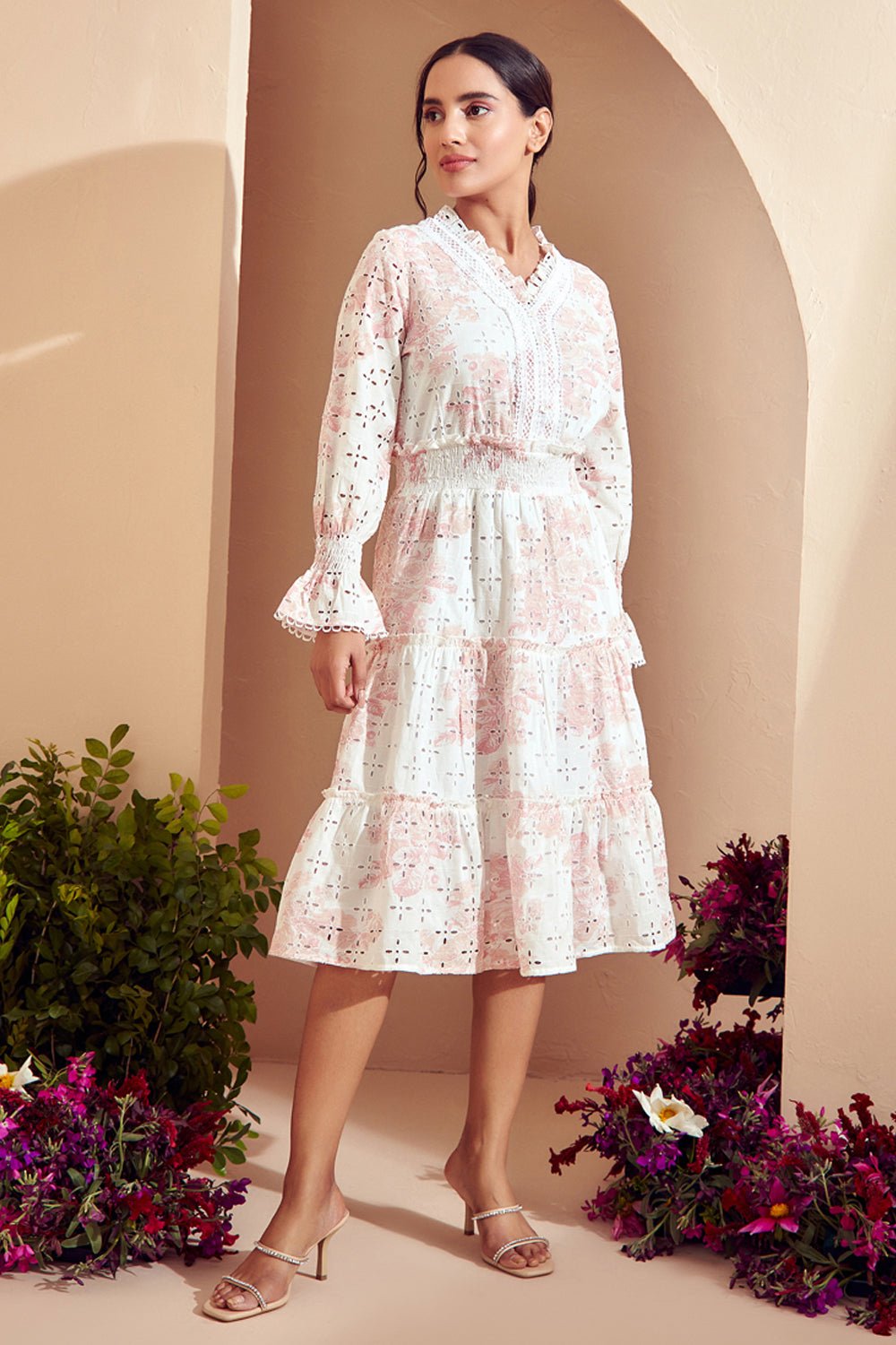 Pastel Floral Broderie Dress