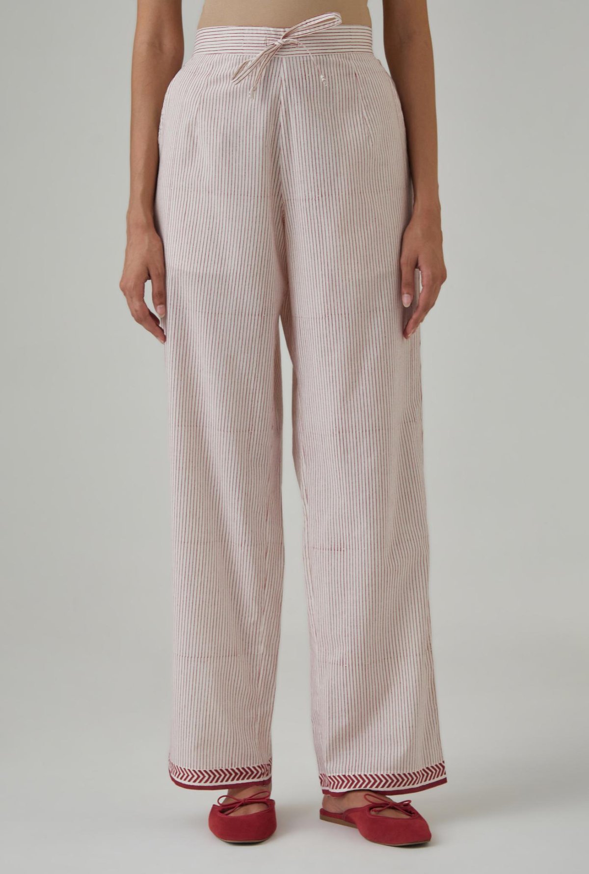 Cotton Straight Pants With All-Over Print