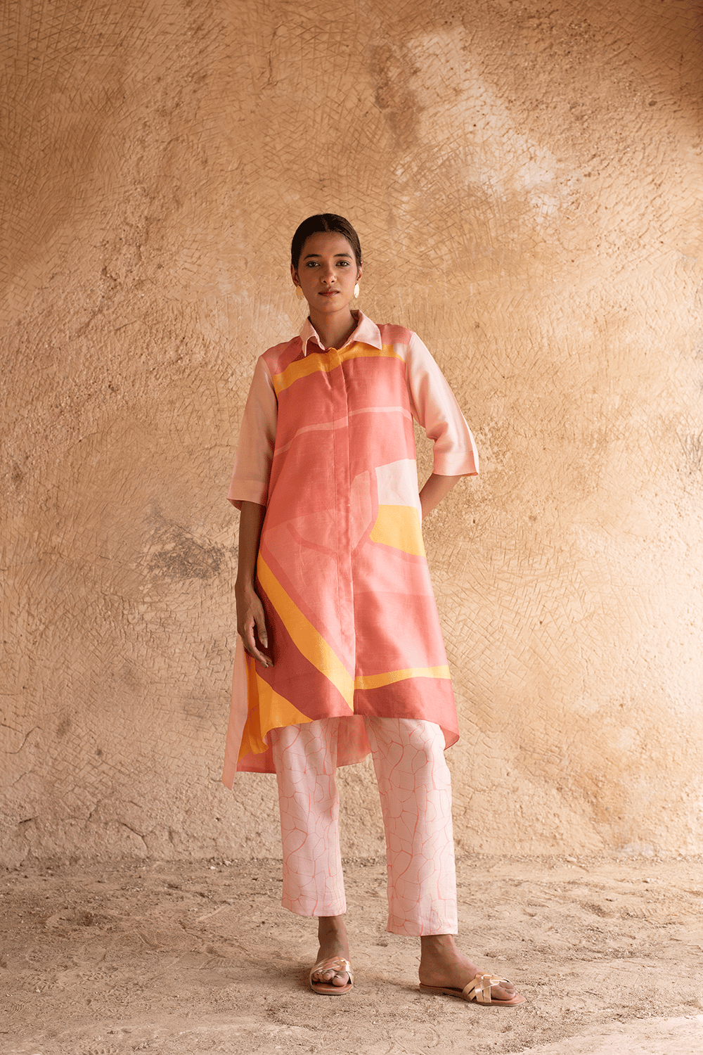 Prism Tropical Peach Kurta Set