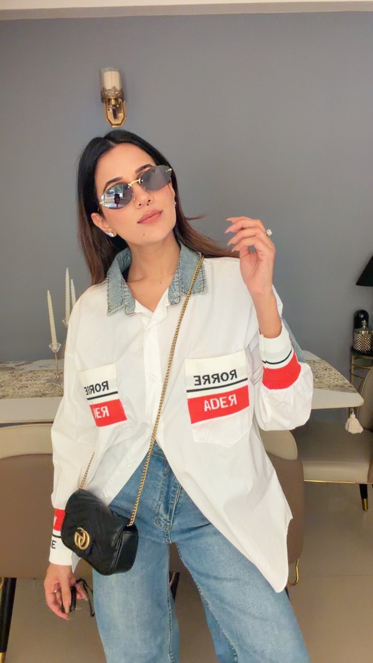 Classic White Detailed Poplin Shirt