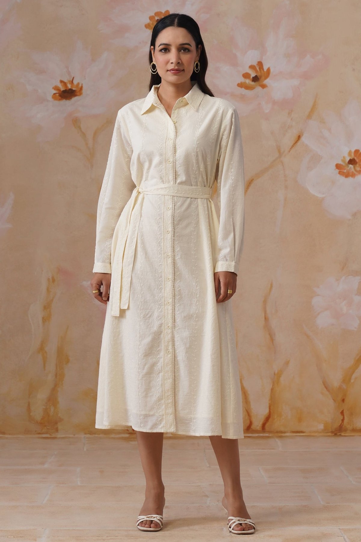 Broderie Midi Dress