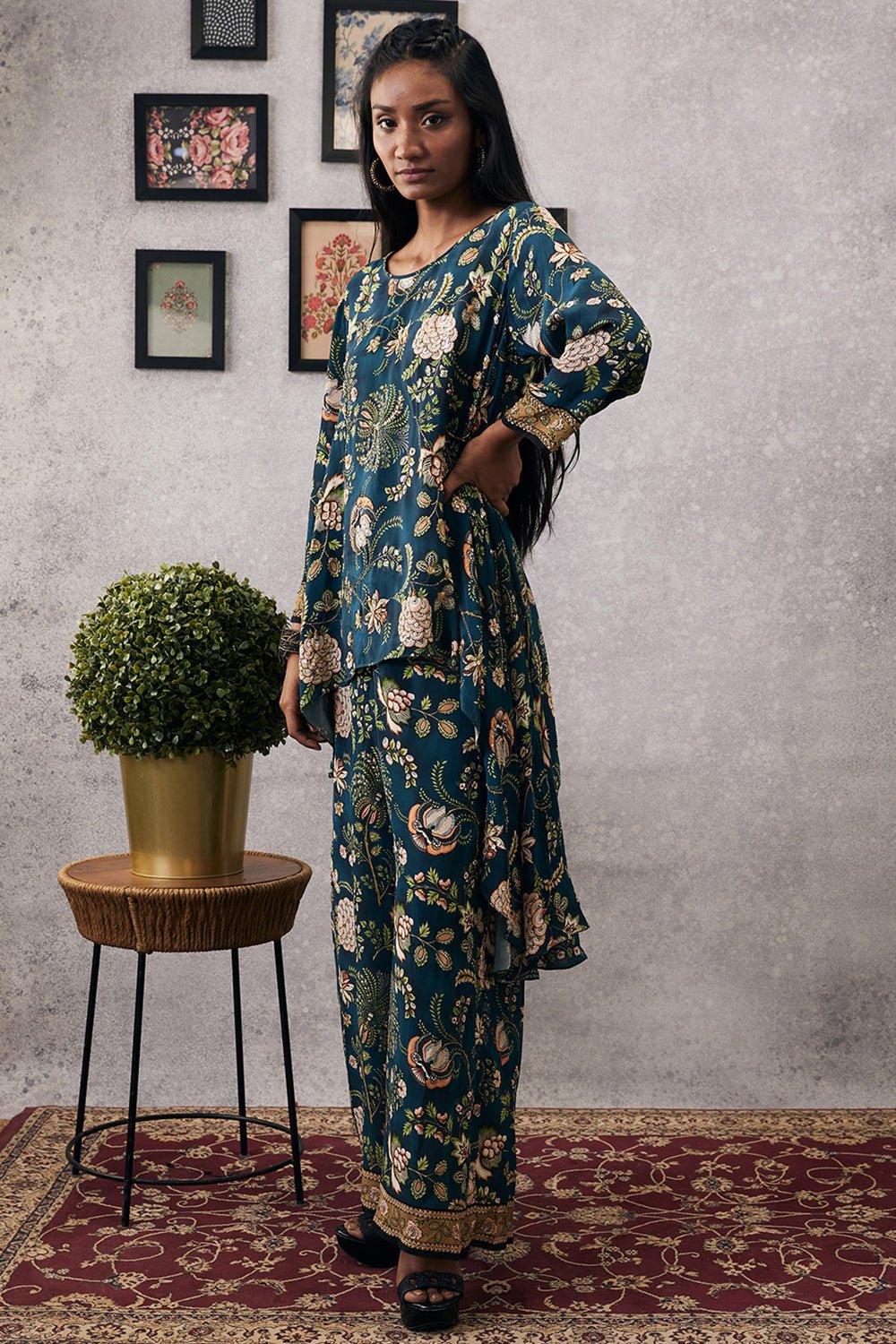 Mehr Embroidered Asymmetric Co-Ord Set