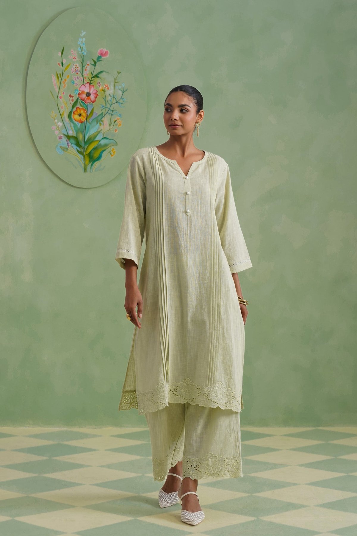 Cutwork Lace Kurta Set