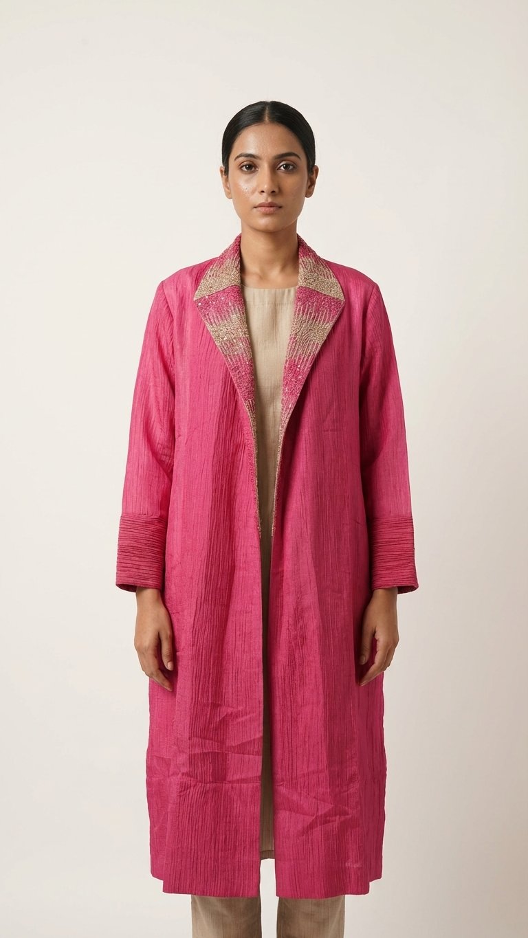 Pink Dress Paired With Jacket