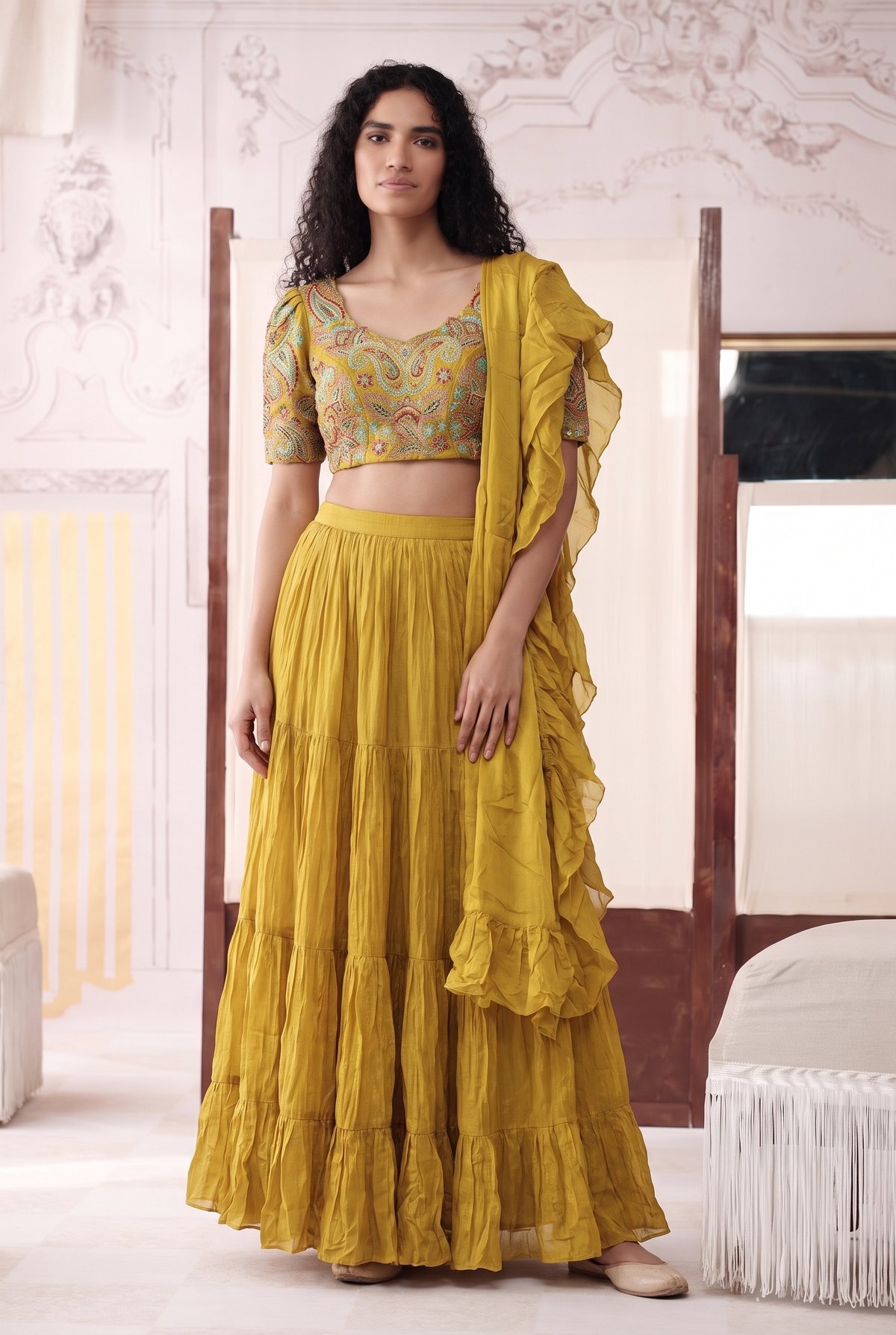 Mustard Skirt Set