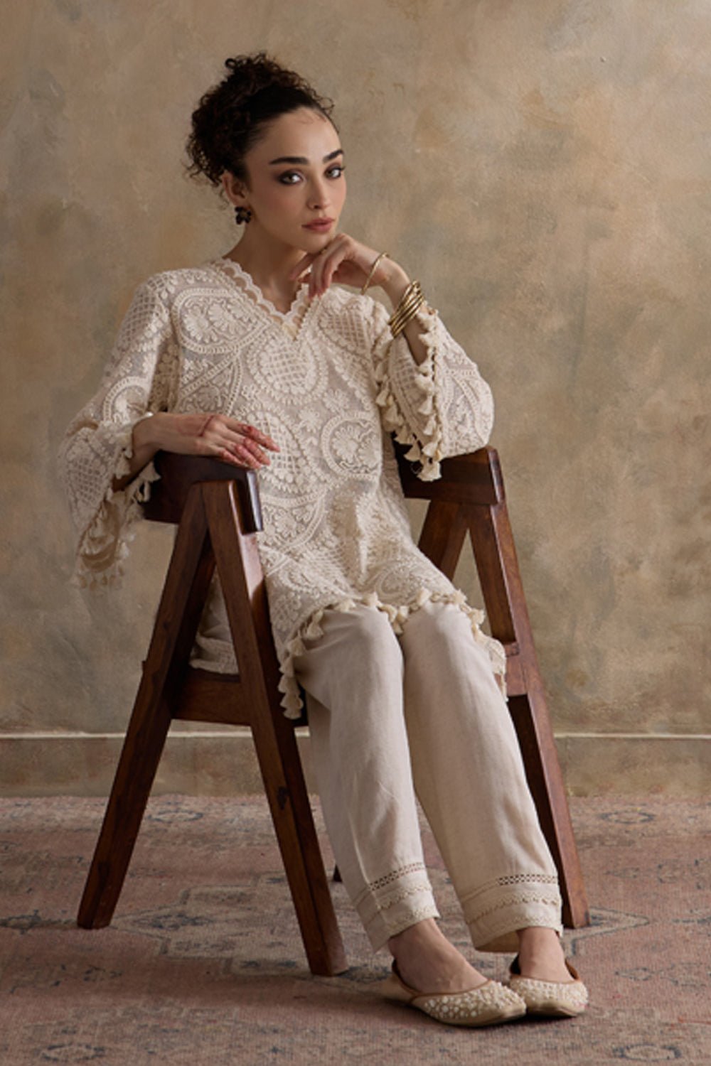 Ivory Noor Lace Trousers