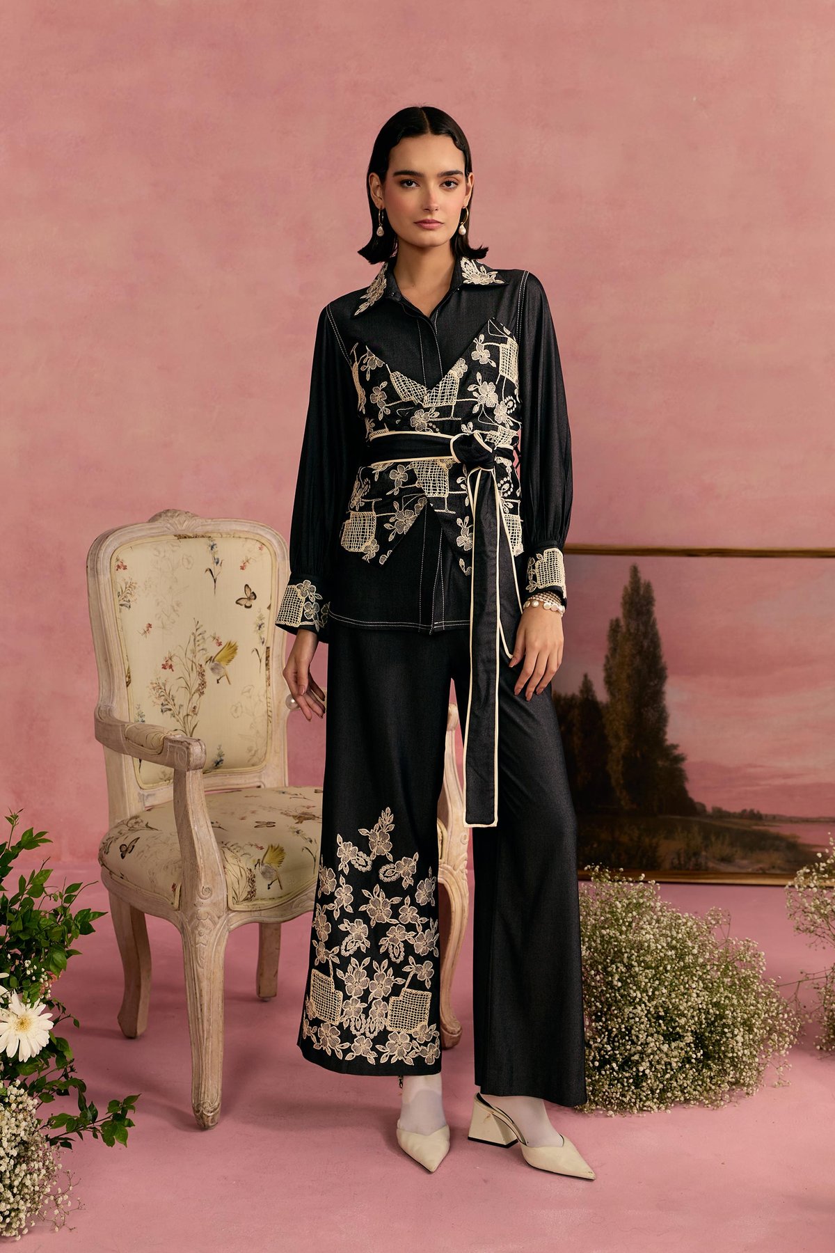 Noir Bloom Bib Co-ord Set