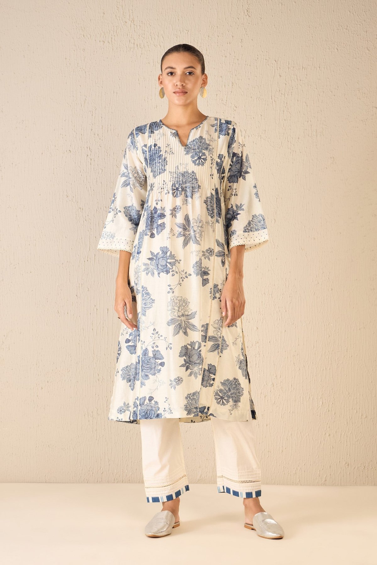 Floral Fantasy: Blue Floral Choga