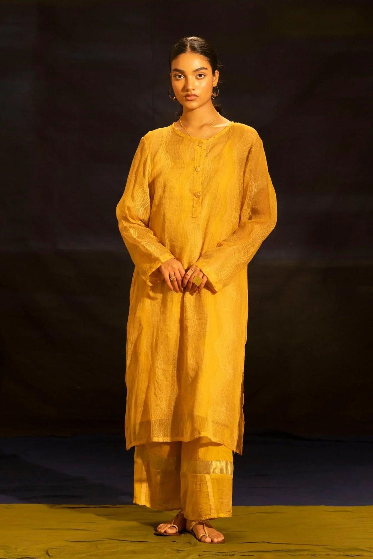 Illume Wave Sunlit Kota Kurta with Slip