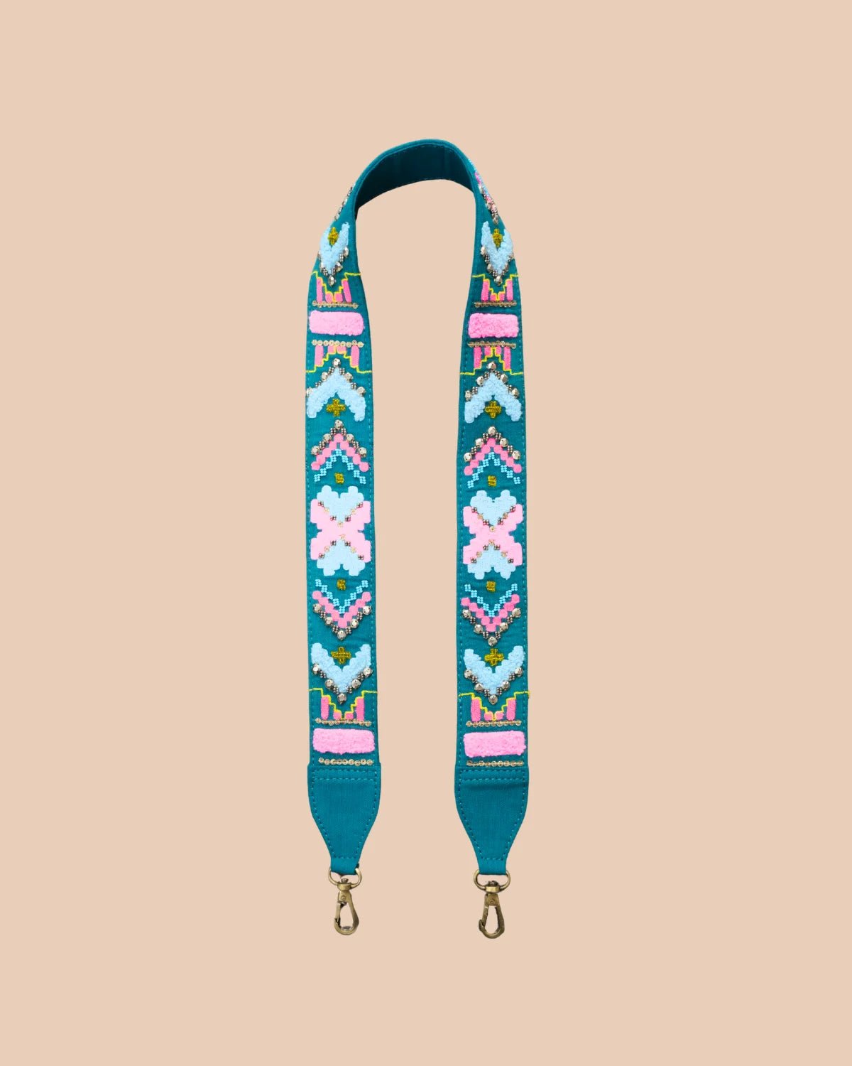 GeoPop Teal Embroidered Handle - (Only Strap)
