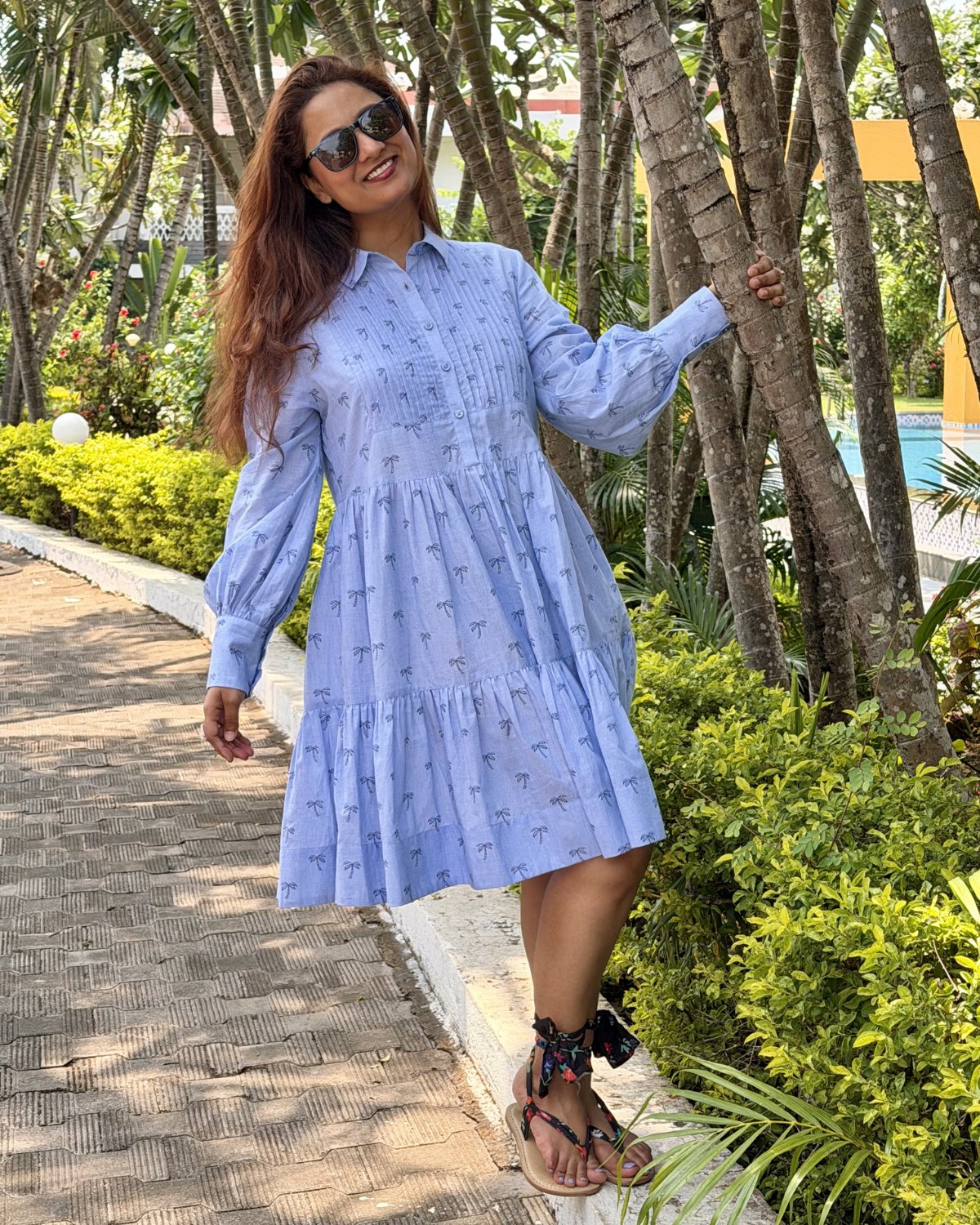 Tropical Tiered Dress