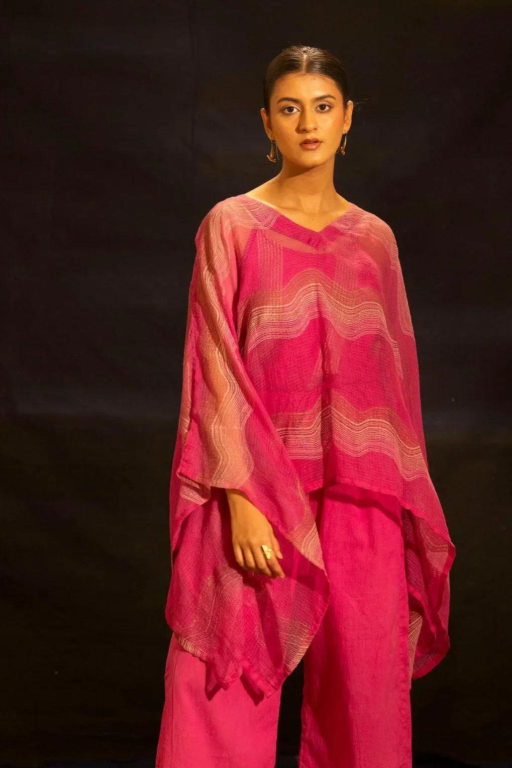 Illume Kota-Doria Shocker Pink Kaftan