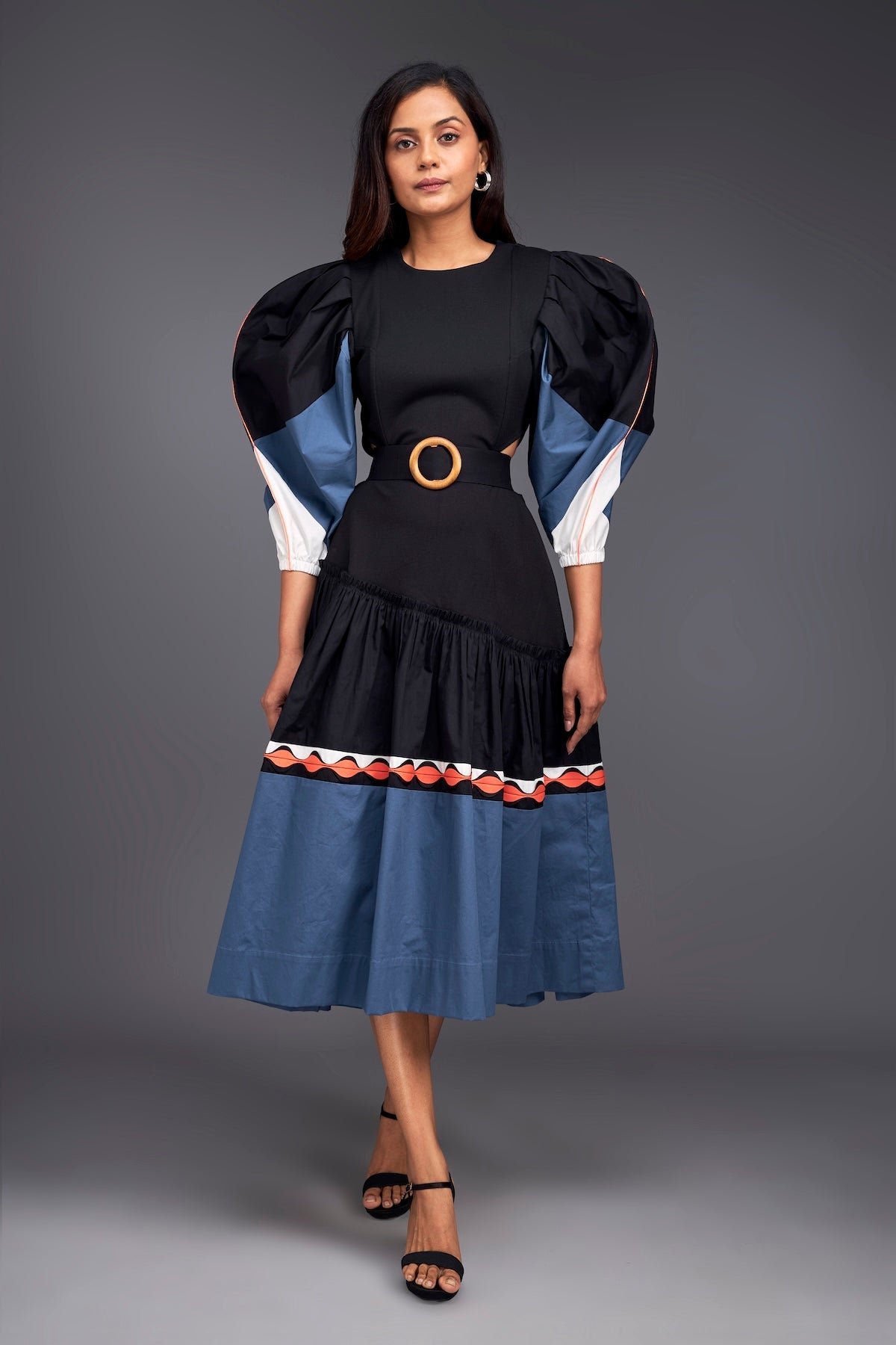 Colour Block Side Cutout Dress