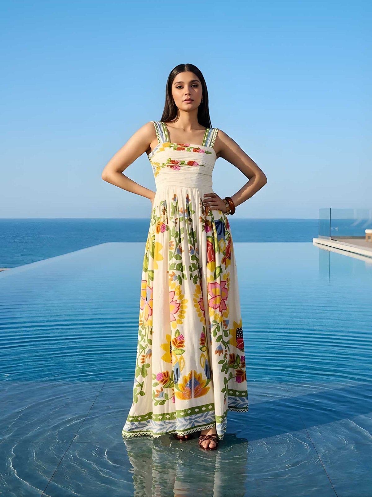 Vine Printed Maxi Dress