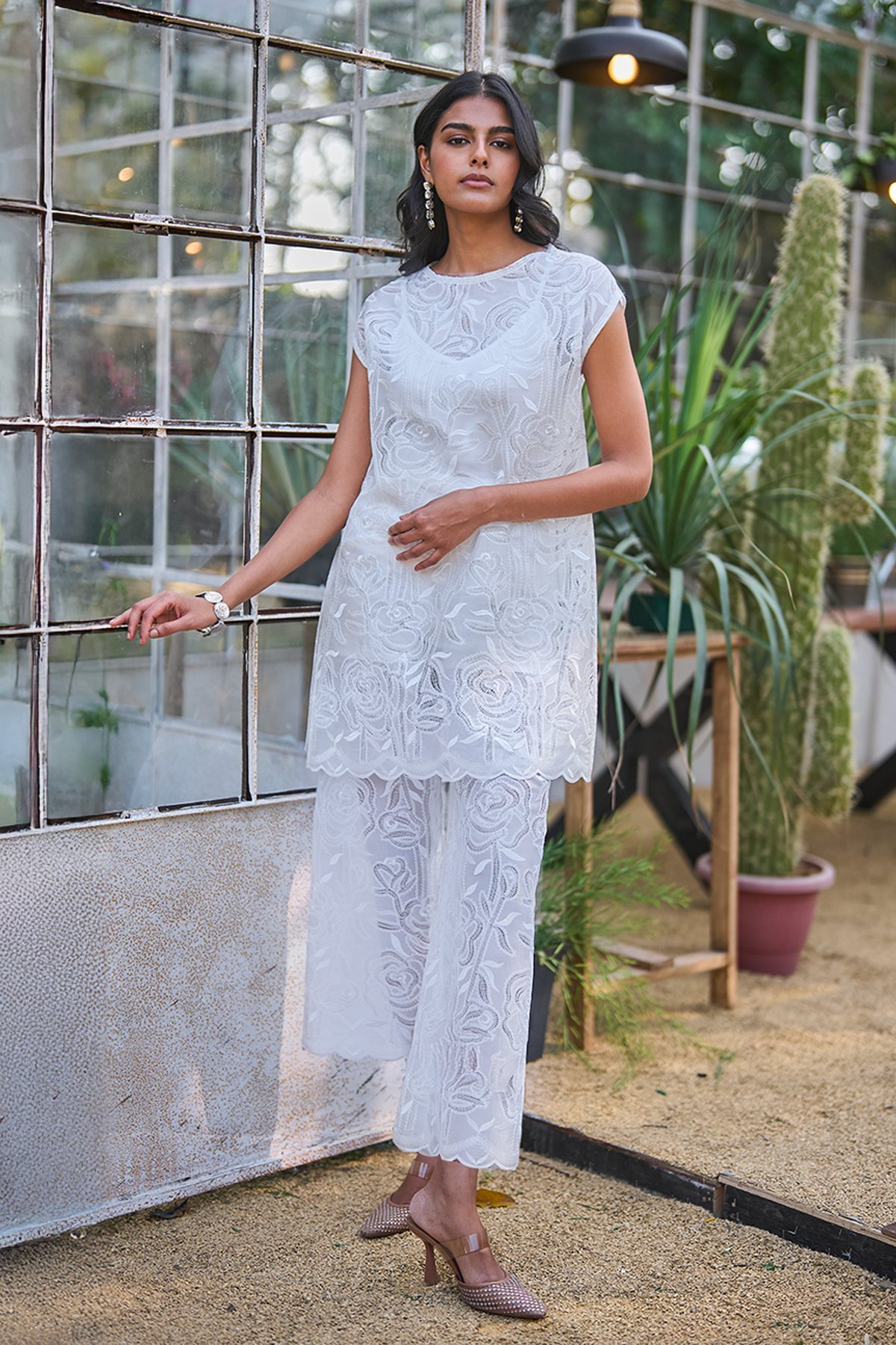 Ivory Lace Pant Set