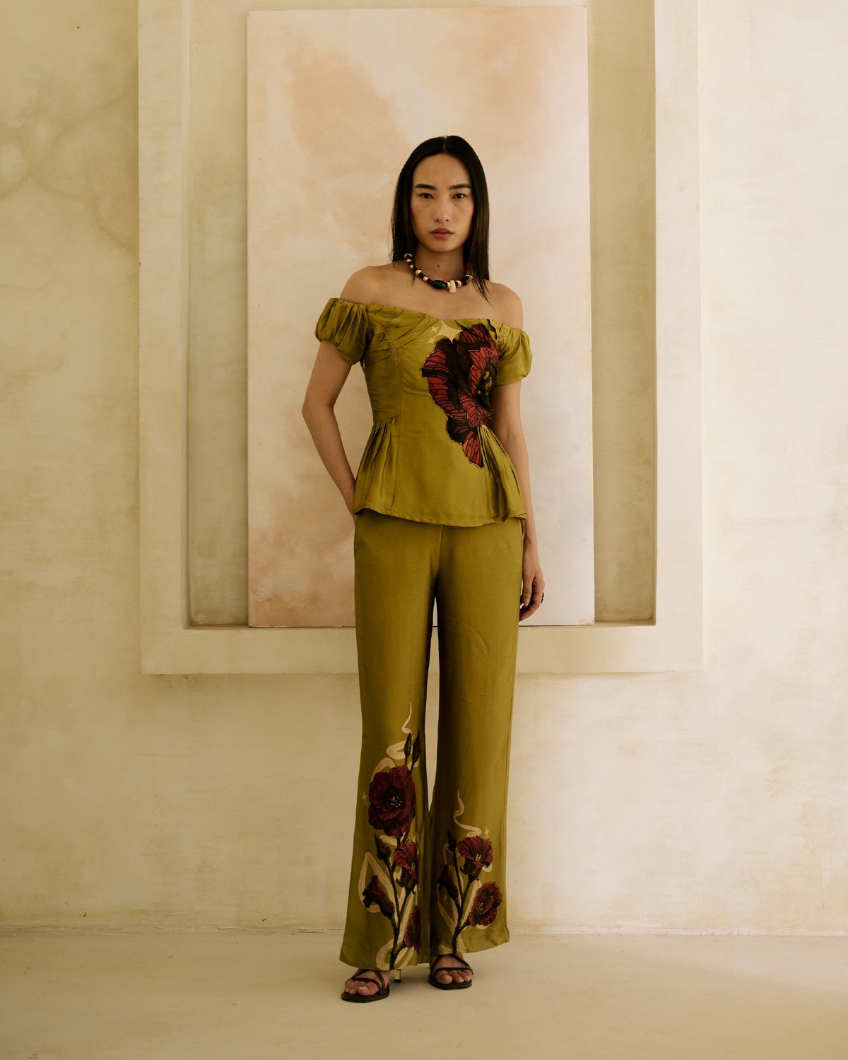 Sage Peplum Top Co-ord