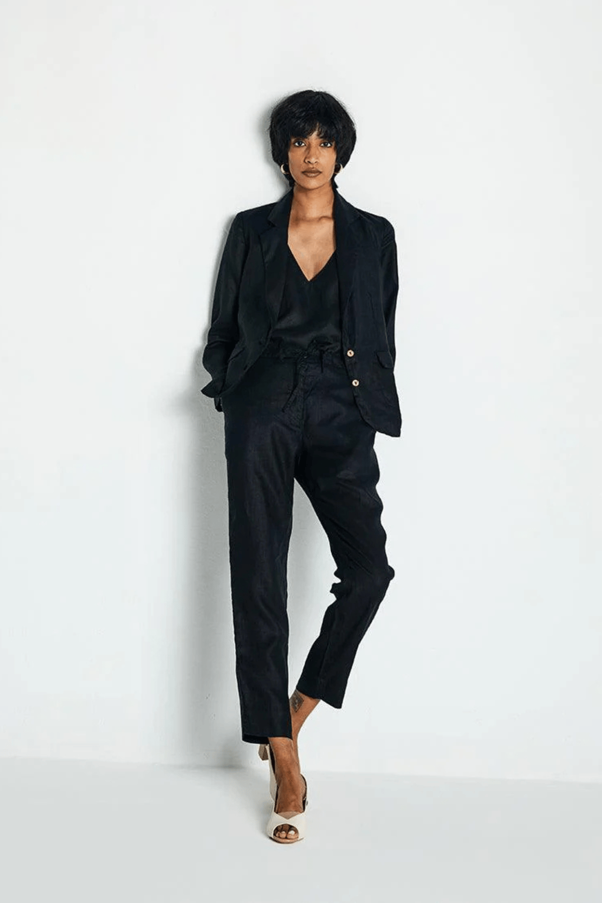 Hemp Three Piece Set in Black