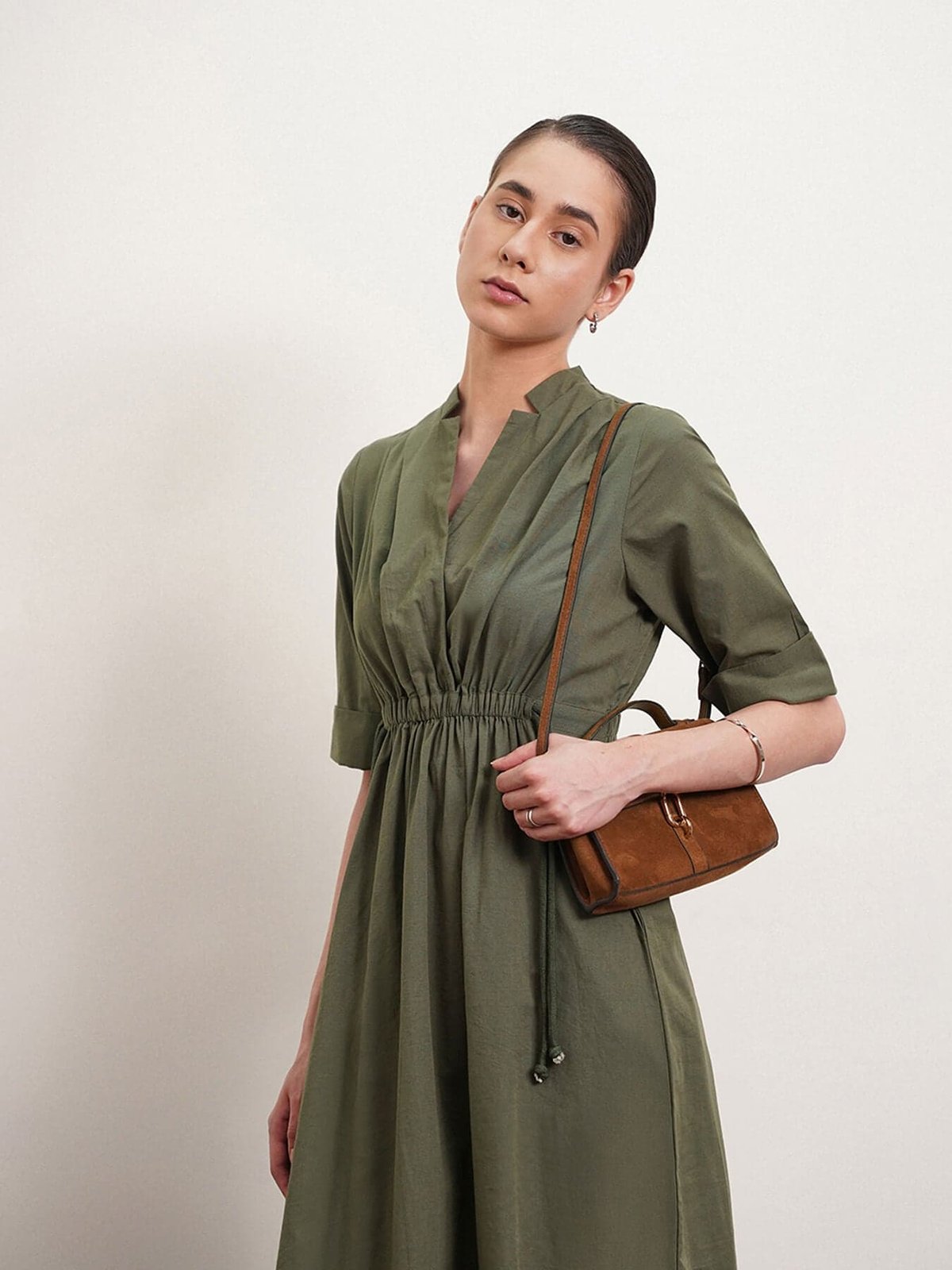 Linen Dress With Elasticated Waist