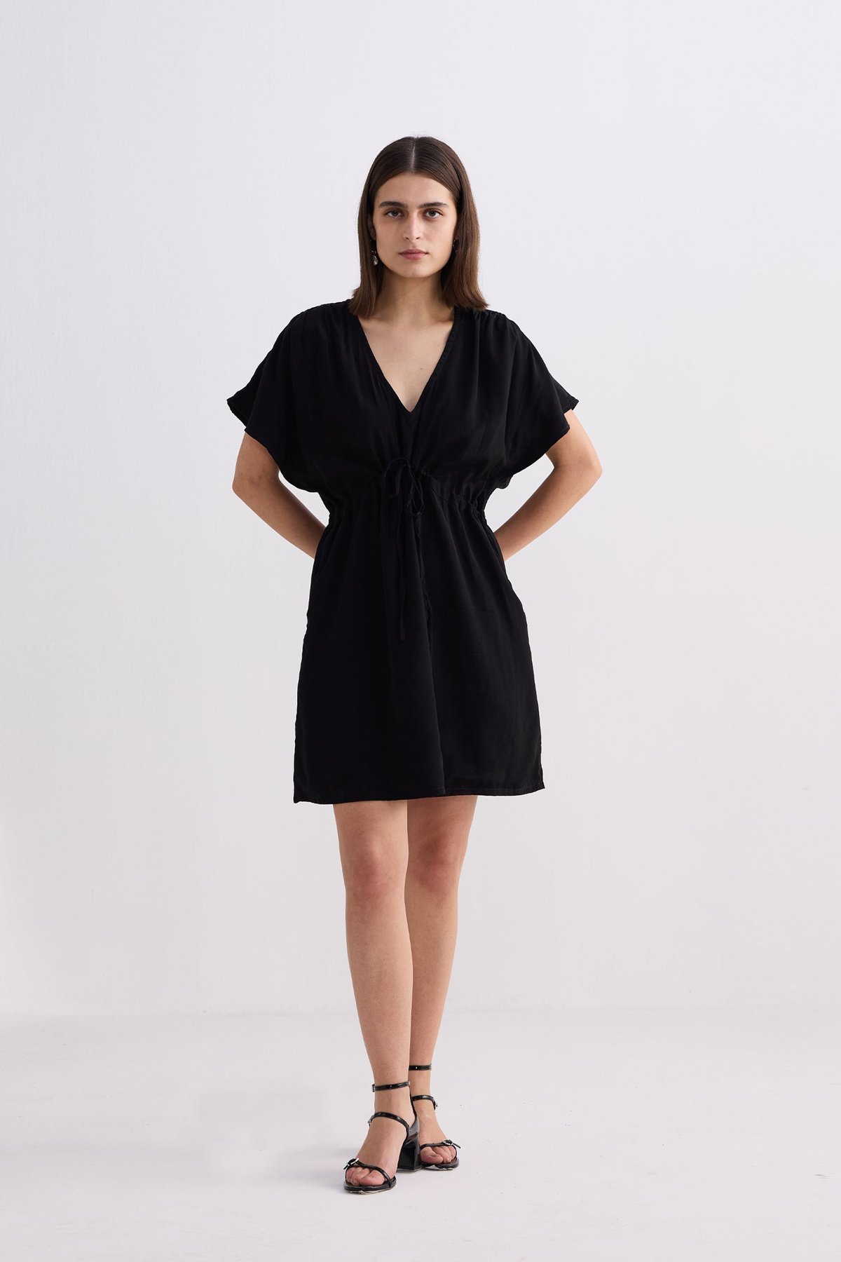 Oversized Gathered Short Dress