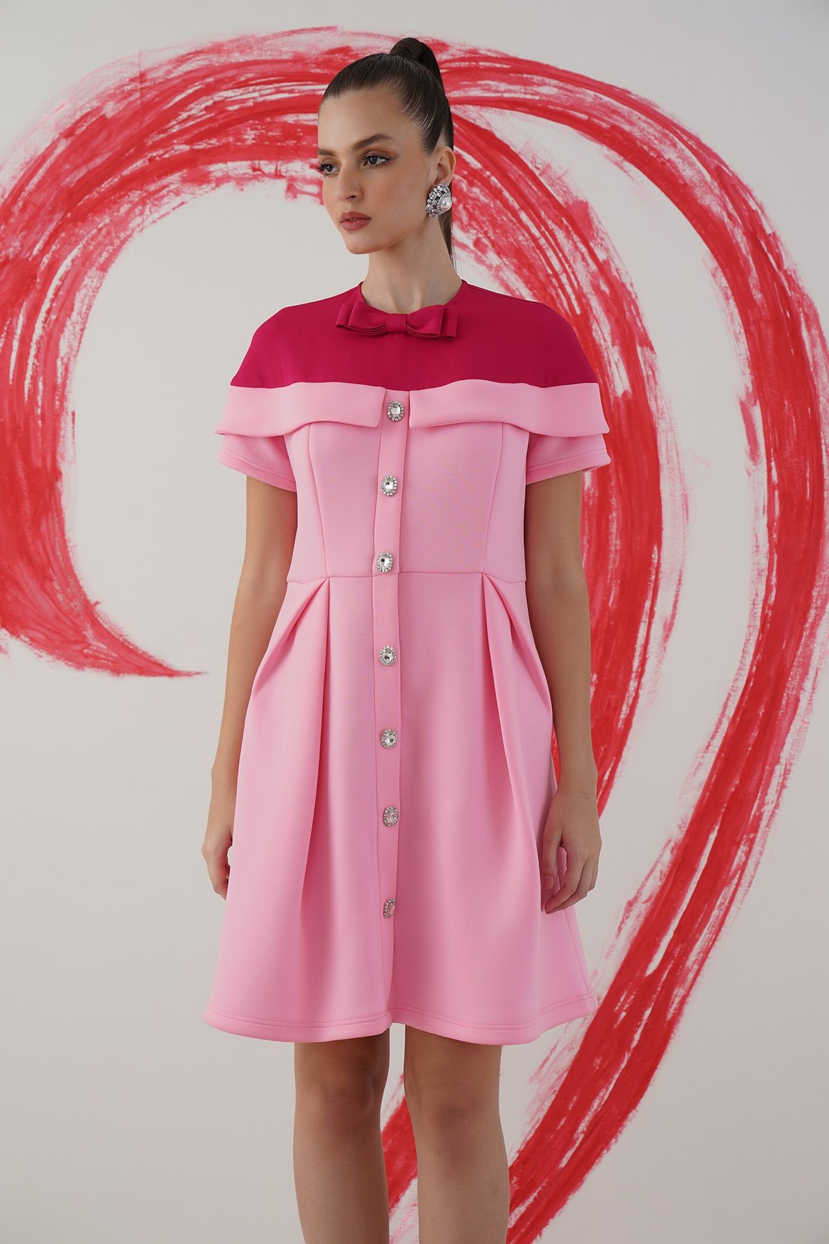 Handshake Dress -Pink And Baby Pink