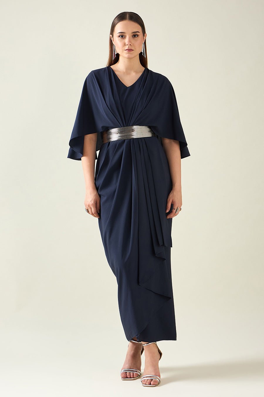 Midnight Navy Dress With Belt