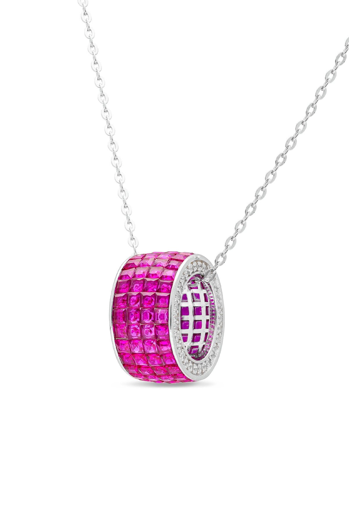 Ruby Circle Of Life Pendant With Silver Chain