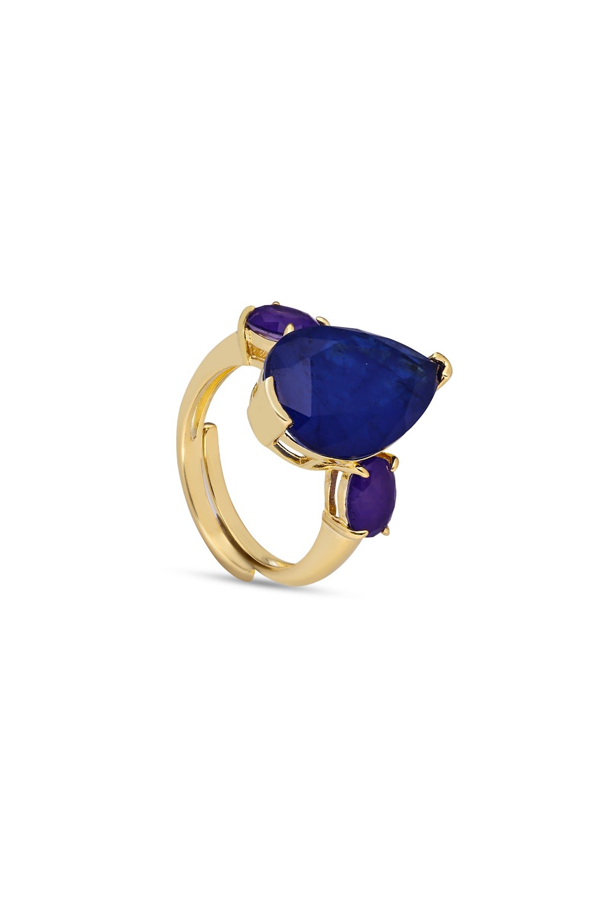 Dark Blue Majestic Mosaic Cocktail Ring
