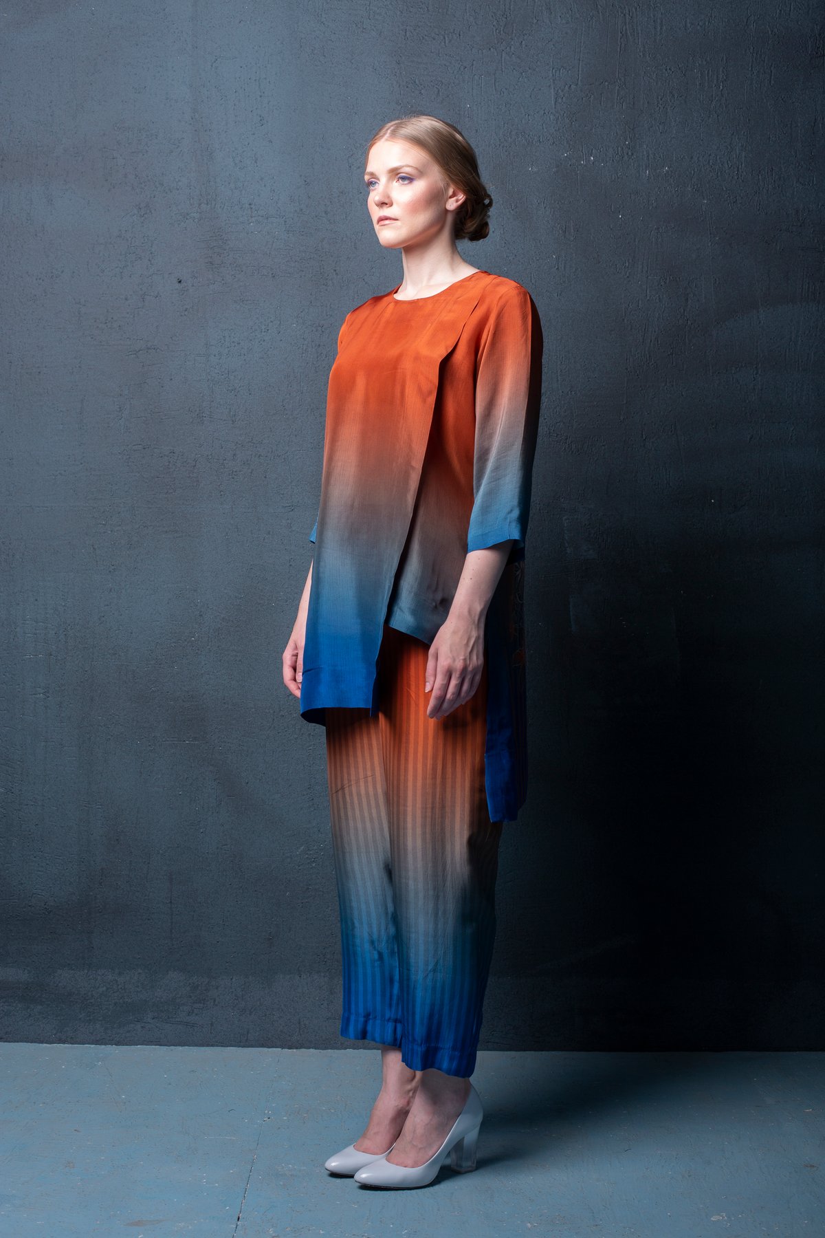 Orange Habutai Silk Co-ord Set